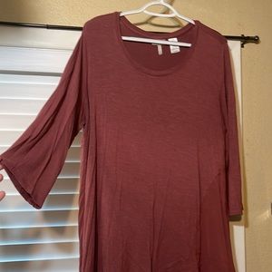mauve asymmetrical shirt